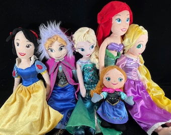 Disney Princess Plush Large 20 inch Doll Anna Elsa Frozen, Ariel Little Mermaid, Anna Rag doll, Snow White, Rapunzel Tangled