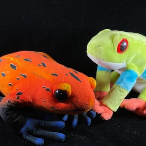 Grande grenouille fléchette empoisonnée aux fraises Comme neuve 17 pouces Peluche en peluche Mini-bas de protection National Geographic Eye Red Eye Frog, 17 pouces