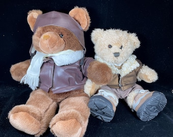 Airlines Pilot Flight Jacket and Goggles Teddy Bear Rare Korean