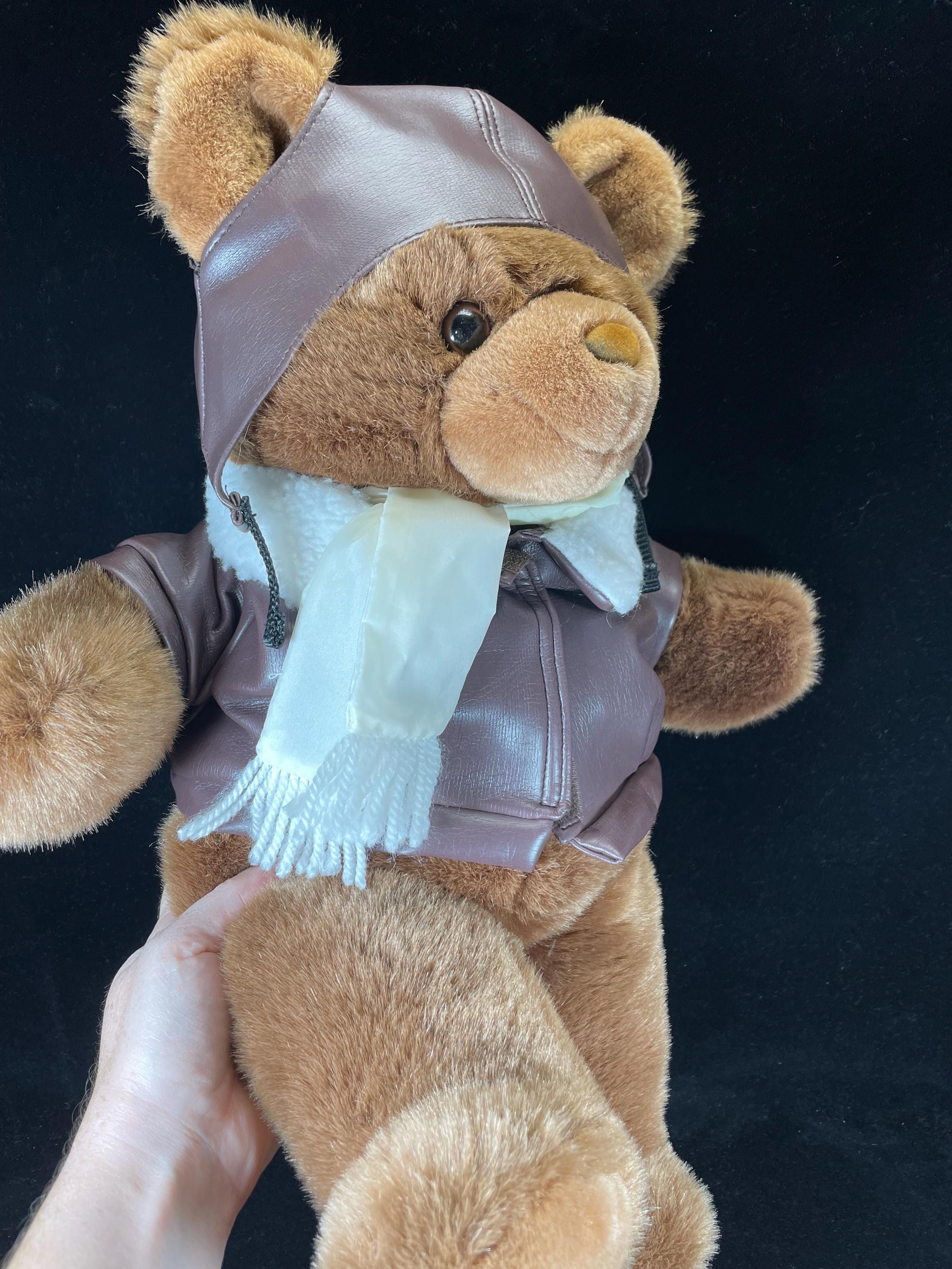 Steven Smith Pilot Teddy Bear Aviator Hat Leather Jacket Scarf - Etsy