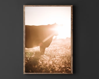 Cow Sunset Print | DIY Wall Art | Art Prints | Digital Prints | Wall Decor