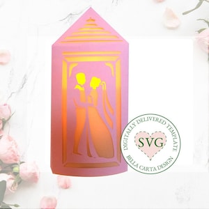 Modello SVG per lanterna nuziale per sposi Cricut