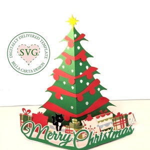 Kerstboom pop-upkaart 3D SVG DIY Cricut
