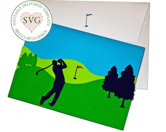 Golfing Birthday Card Layered SVG for Cricut