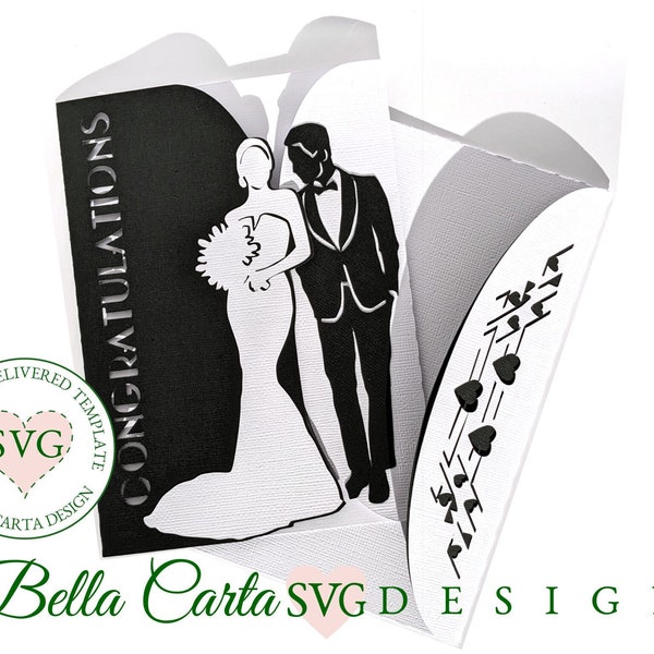 Elegant Wedding Card SVG, DIY Cricut Invitation