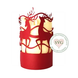 Latarnia reniferowa 3D SVG DIY Cricut sylwetka