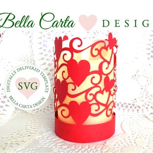 Valentine Hearts Lantern 3D SVG DIY for Cricut