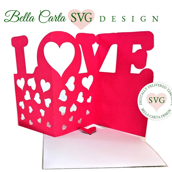 Love 3 Fold SVG Digital Card for Cricut Silhouette