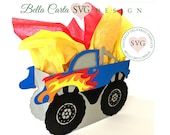 Monster Truck Gift Box SVG File, 3D Layered Project for Cricut and Silhouette Cameo