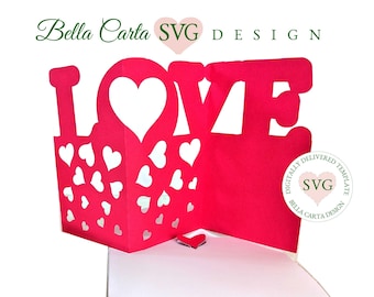 Love 3 Fold SVG Digital Card for Cricut Silhouette
