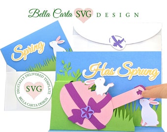 Easter Bunnies Pop Up SVG Card for Cricut and Silhouette