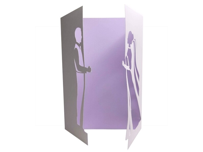 Bride and Groom Wedding Gate Fold Card SVG Cricut - Etsy