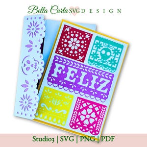 Tag der Toten Layered 3D SVG Kartenvorlage und Umschlag für Cricut und Silhouette Cameo