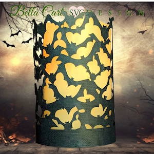 Halloween Bats Paper Lantern 3D SVG Template for Cricut and Silhouette Cutting Machines