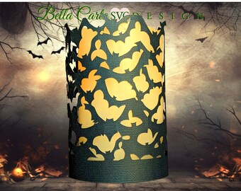 Halloween Bats Paper Lantern 3D SVG Template for Cricut and Silhouette Cutting Machines