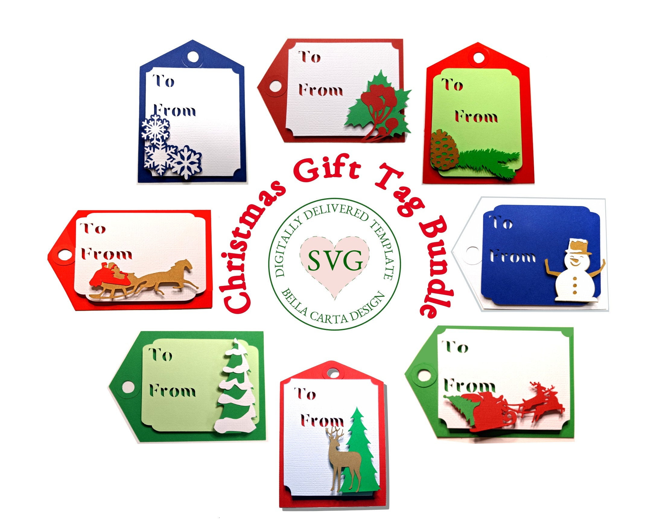 Gift Tag - 3D Personalized Wood Name Tags for Christmas Presents - Unique  Holiday Gifting