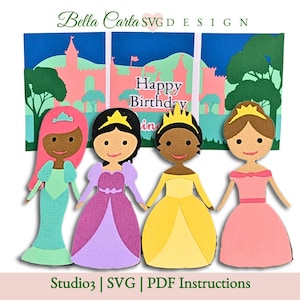 Princess Dolls Playset Birthday Card 3D SVG for Cricut and other Cutting Machines – A Magical Surprise!