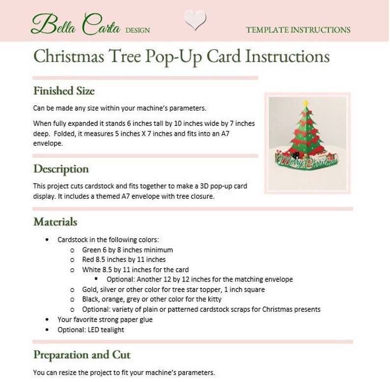 Christmas Tree Pop up Card 3D SVG DIY Cricut Etsy