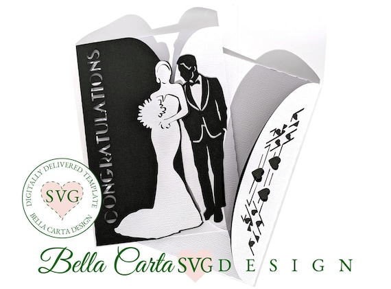 Elegant Wedding Card SVG, DIY Cricut Invitation