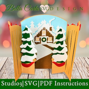 Kerstpoort pop-upkaart 3D SVG DIY Cricut