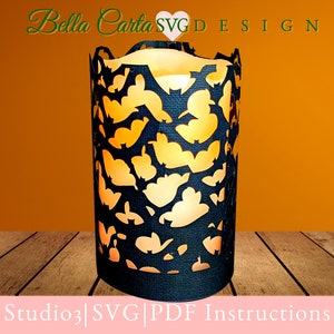Halloween Bats Paper Lantern 3D SVG Szablon dla Cricut i Silhouette Cutting Machines