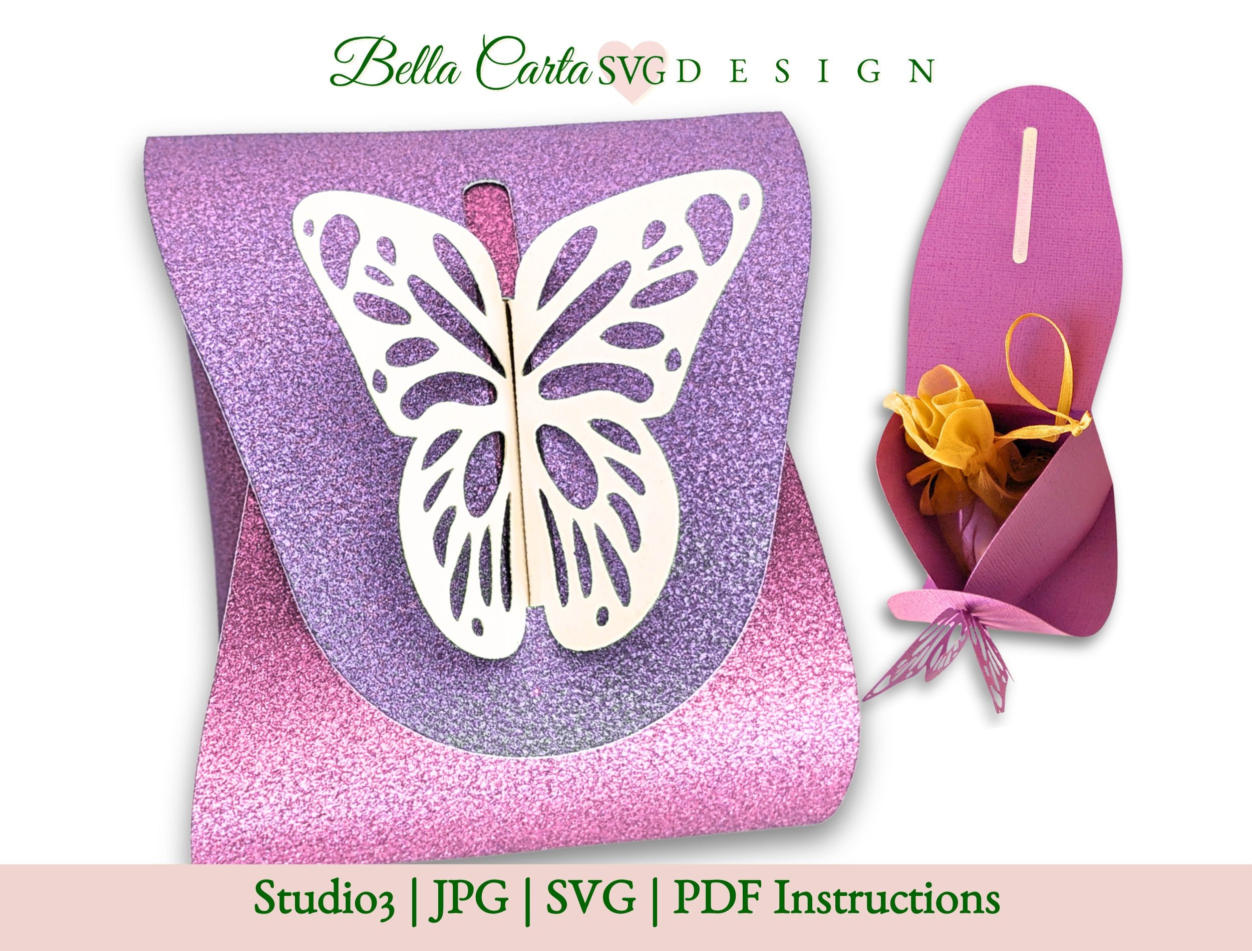Butterfly Gift & Favor Box 3D SVG DIY for Cricut and Silhouette Cutting ...