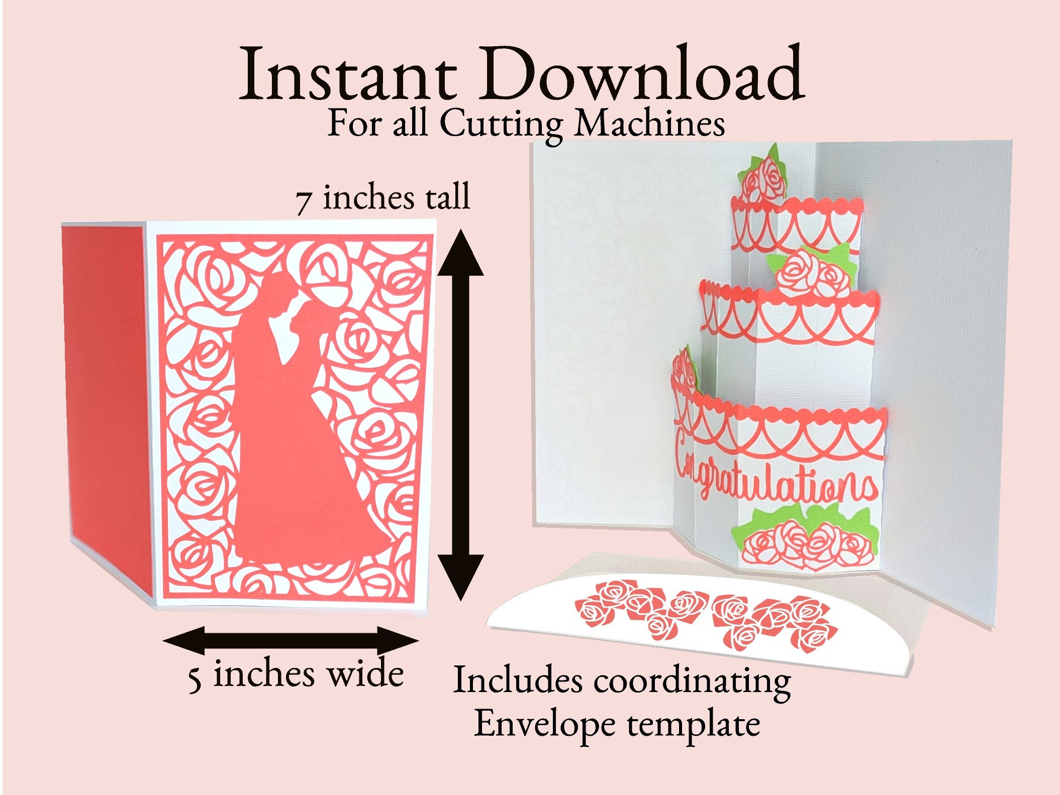 Wedding Cake Pop up SVG Card Template for Cricut and Silhouette ...