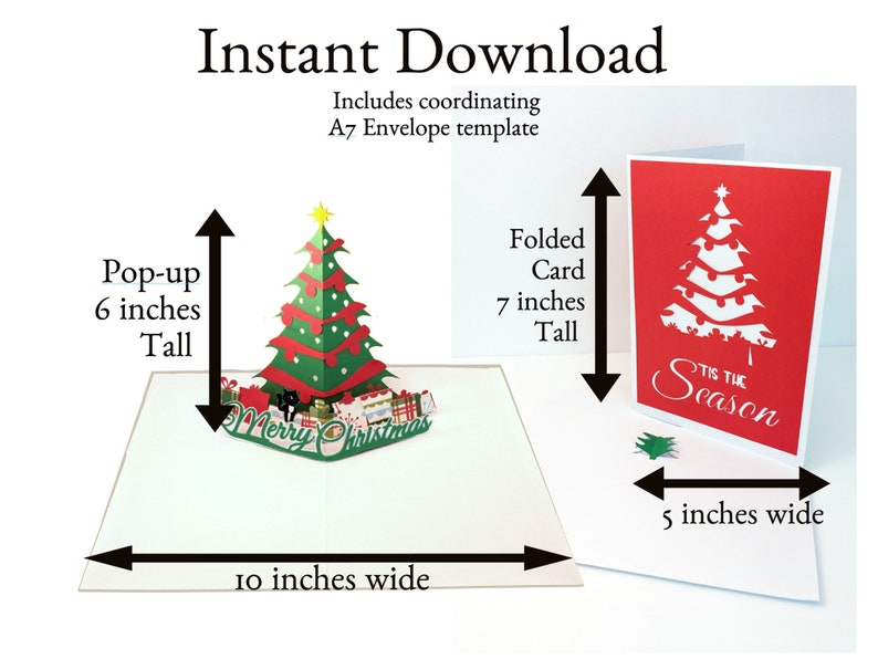 Christmas Tree Pop up Card 3D SVG DIY Cricut Etsy