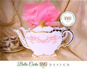 Teapot Gift Box SVG File for Cricut and Silhouette