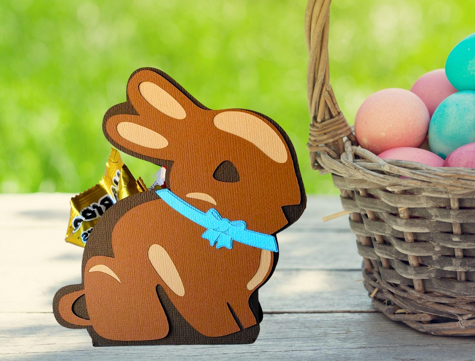 Chocolate Easter Bunny Box SVG: 3D Paper Treat Box, Candy Holder for ...