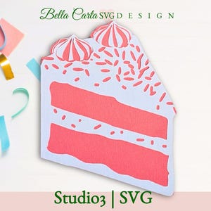 Cake Slice Card - 3D SVG Template for Cricut, Silhouette, and Laser Cutters