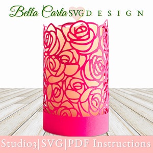 Rose Lace Laterne 3D SVG DIY für Cricut und Silhouette Schneidemaschinen