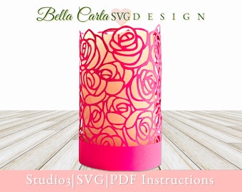 Rose Lace Lantern 3D SVG DIY for Cricut and Silhouette Cutting Machines
