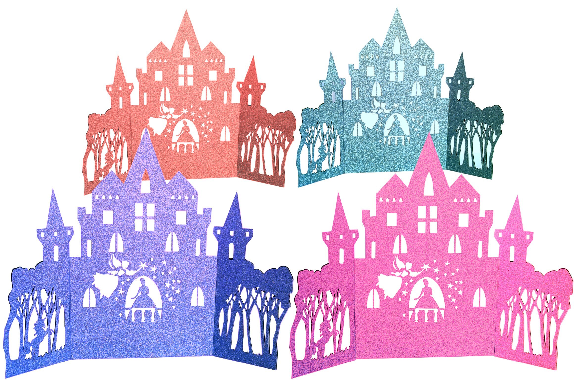 Princess Window Gate Vector Fairy Godmother and Princess Gate Fold SVG Card - Etsy