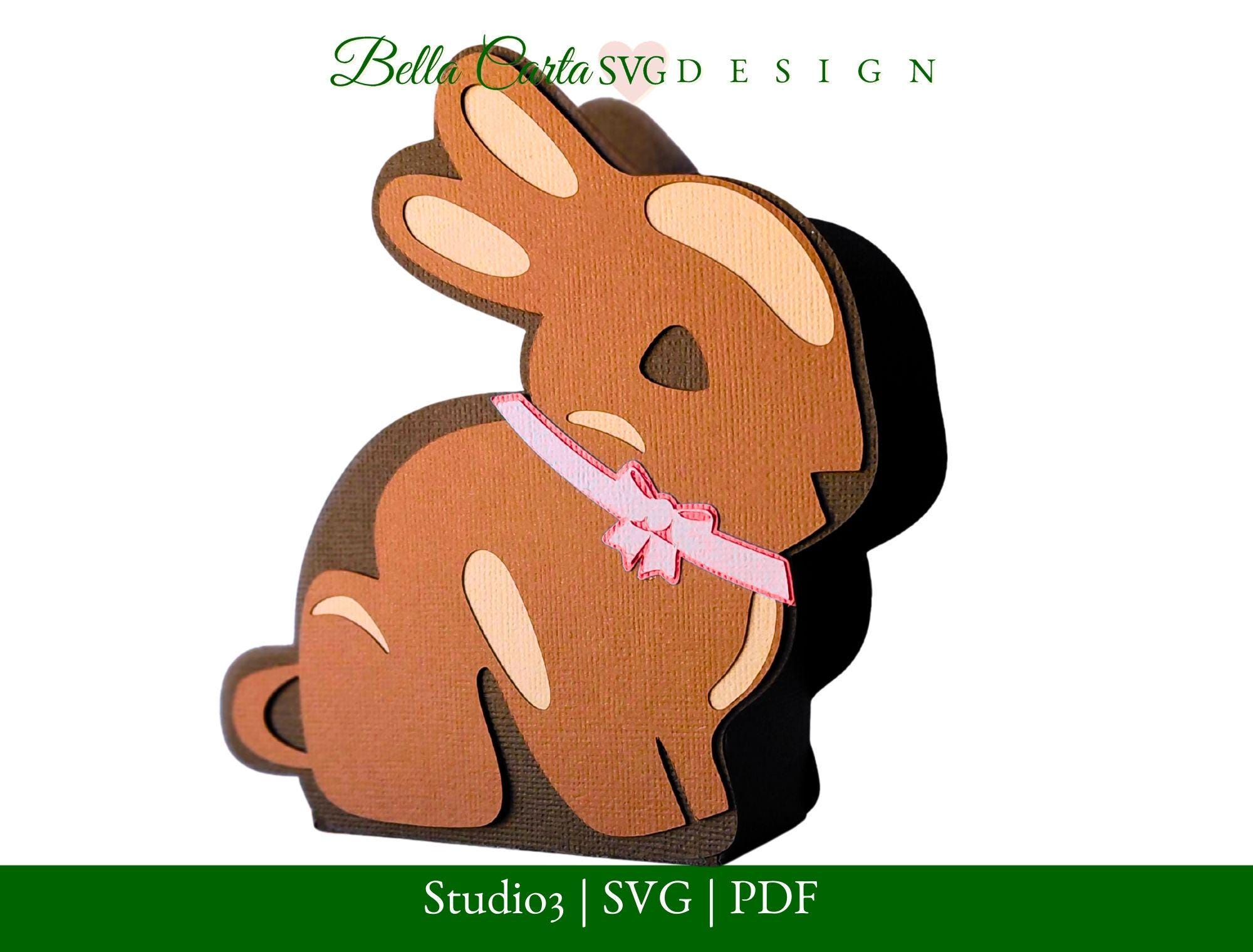 Chocolate Easter Bunny Box SVG: 3D Paper Treat Box, Candy Holder for ...