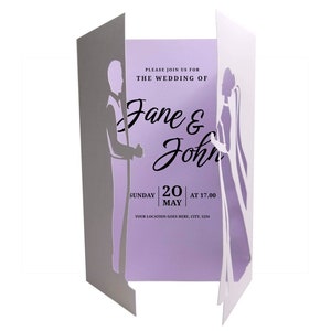 Bride and Groom Wedding Gate Fold Card SVG Cricut image 7