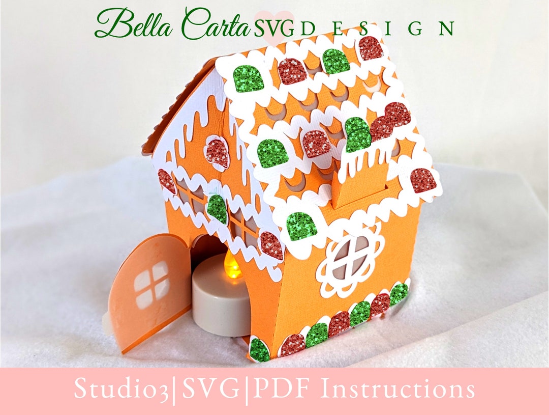 3D SVG Gumdrop Cottage Pop up Seasonal Decor Template for Cricut and 3D SVG Gumdrop Cottage Pop up Seasonal Decor Template for Cricut and