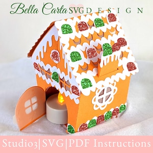 3D SVG Gumdrop Cottage Pop Up Seasonal Decor Template for Cricut and Silhouette, Christmas Treat Village
