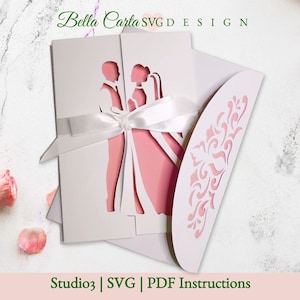 Braut und Bräutigam Hochzeit Klappkarte SVG Cricut