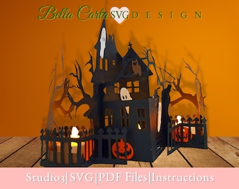 Haunted House 3D Card Digital SVG Card/Decoration for Cricut and Silhouette