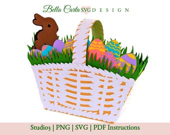 Cesto regalo di Pasqua in formato 3D SVG: un delizioso lavoretto di carta Cricut per la primavera!
