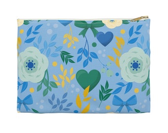 Accessoirezakje met blauwe bloemen