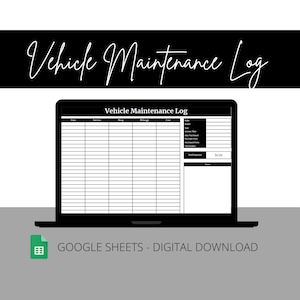 Vehicle Maintenance Log - Vehicle Maintenance Tracker - Vehicle Maintenance Planner - Vehicle Maintenance