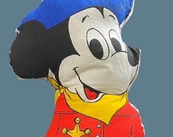 Vintage Micky Mouse Sheriff Throw Pillow