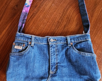 Upcycled, Handmade OuterSpace Jean Purse