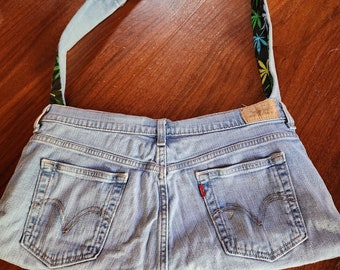 Upcycled Handmade Levi's & Cannabis Jean purse