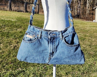 Upcycled Handmade Camo Levi's Jean purse