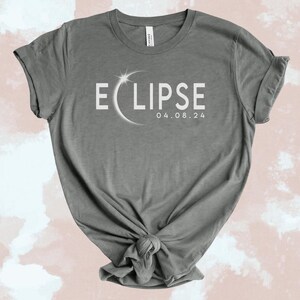 ECLIPSE 2024, UNISEX eclipse watch party, simple eclipse t-shirt, eclipse shirt with date