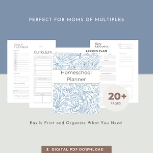 Minimalist Homeschool Planner Printable | Secular Digital Download | Customizable PDF | Multi-Child Organizer | Homeschool Teacher Resource