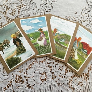 Anne of Green Gables card set | Anne through the seasons | LM Montgomery | Literary Card | Useable Art | Literary Gift | Book  Lover |